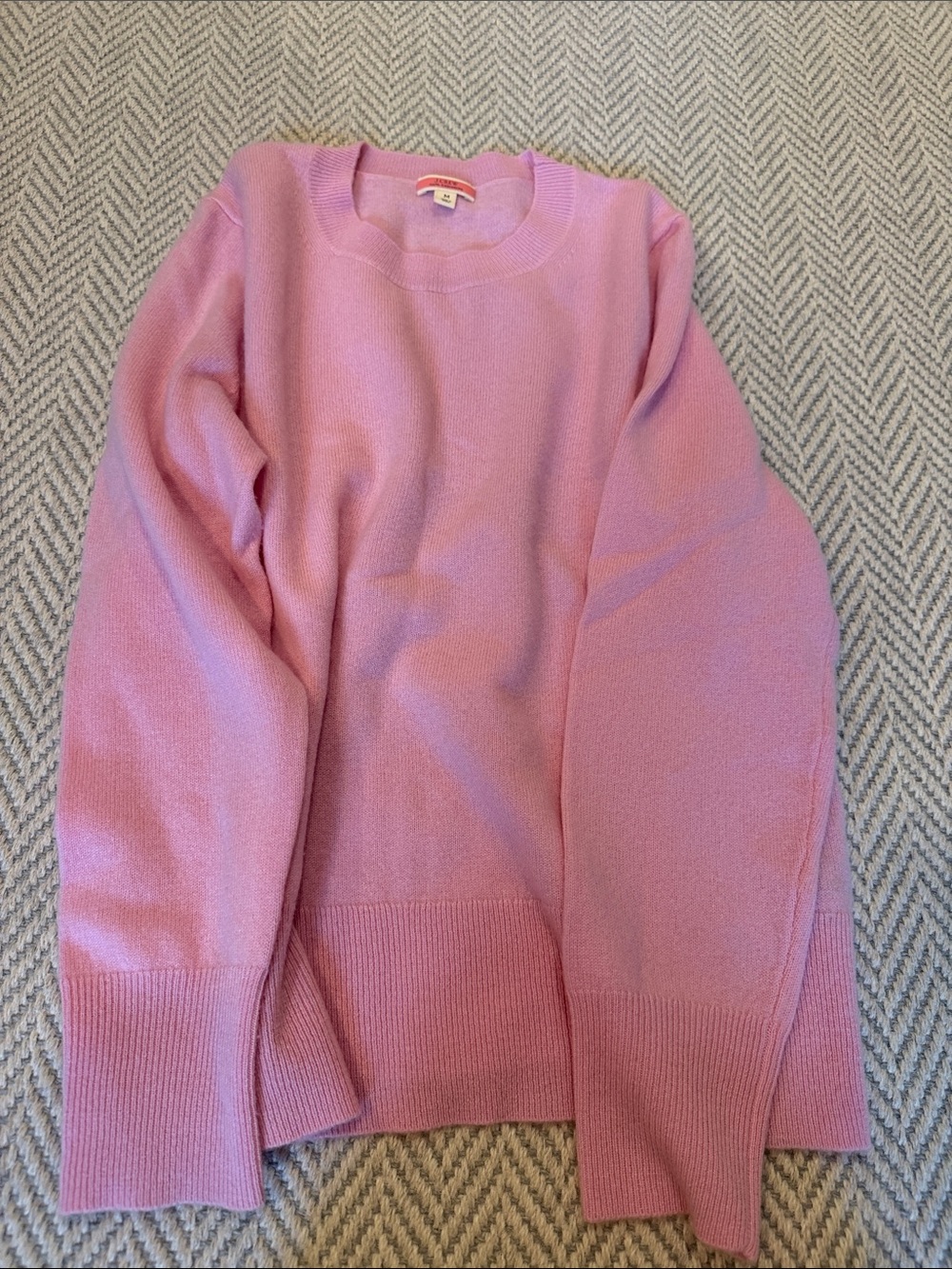 j Crew Pink Cashmere Crewneck Sweater